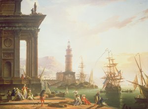 En havnescene i Middelhavet, 1752